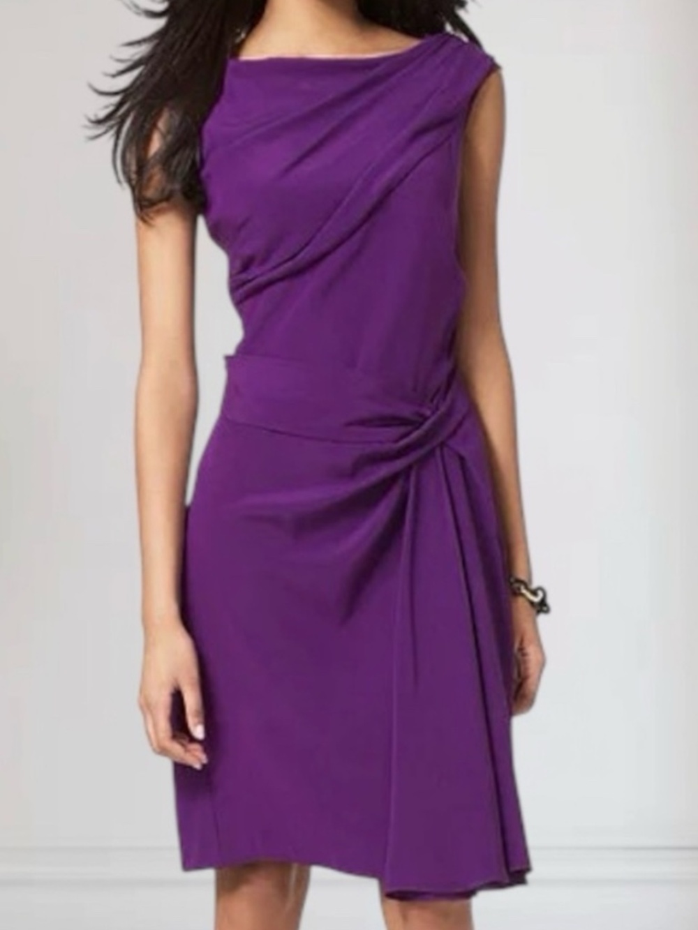 Diane Von Furstenberg Bec Dress 8 Purple Silk Faux Wrap